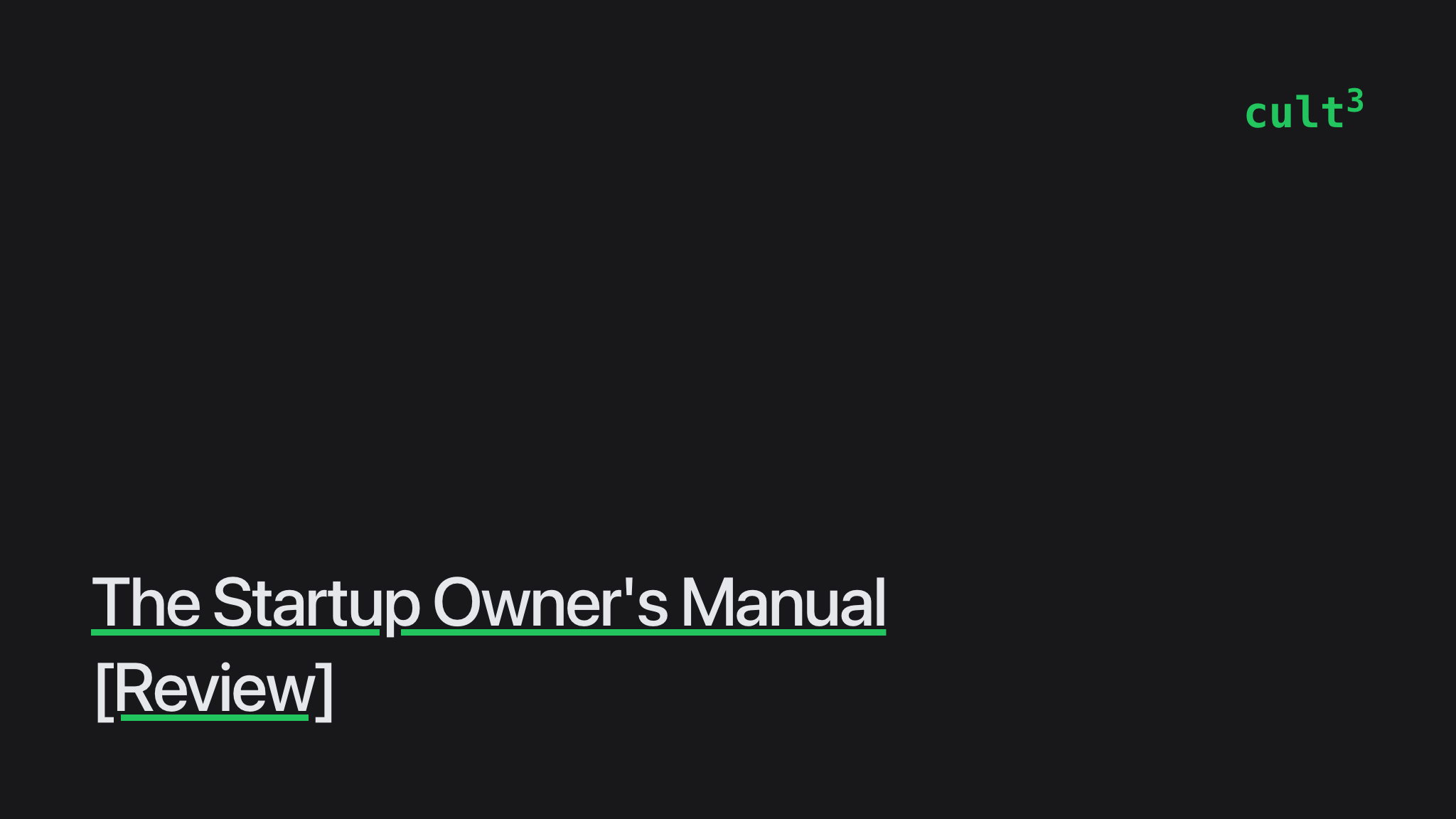 The startup owner s manual review culttt