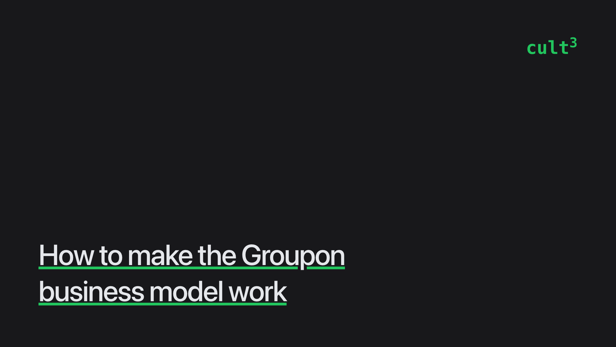 How to make the Groupon business model work | Culttt