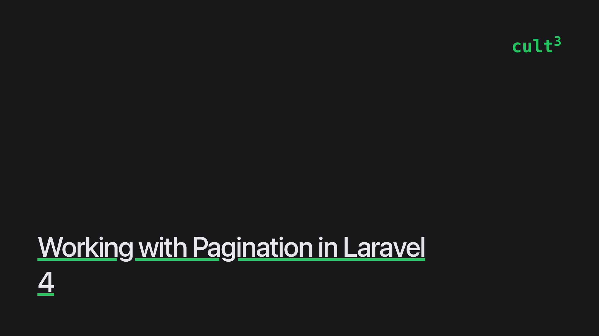 Working with Pagination in Laravel 4 | Culttt