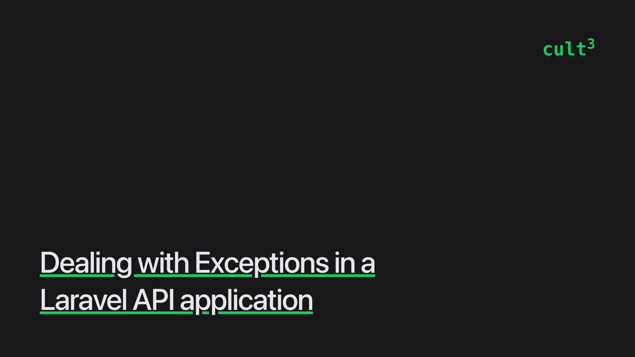 Dealing with Exceptions in a Laravel API application