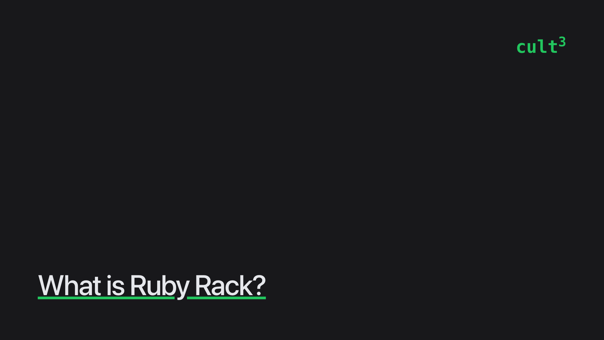 What is Ruby Rack? Culttt